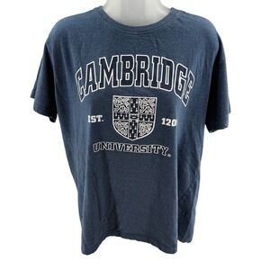 University Cambridge VINTAGE Graphic Tee Shirt Blue Collegiate Womens Large